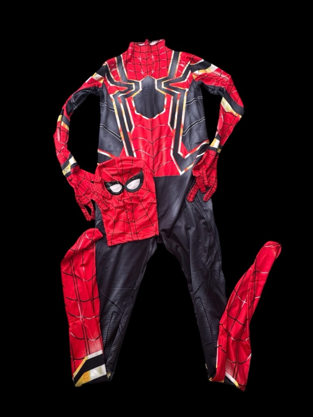 Red and Black Spider-Inspired adults Costume with Mask 190 cm 6 ft tall